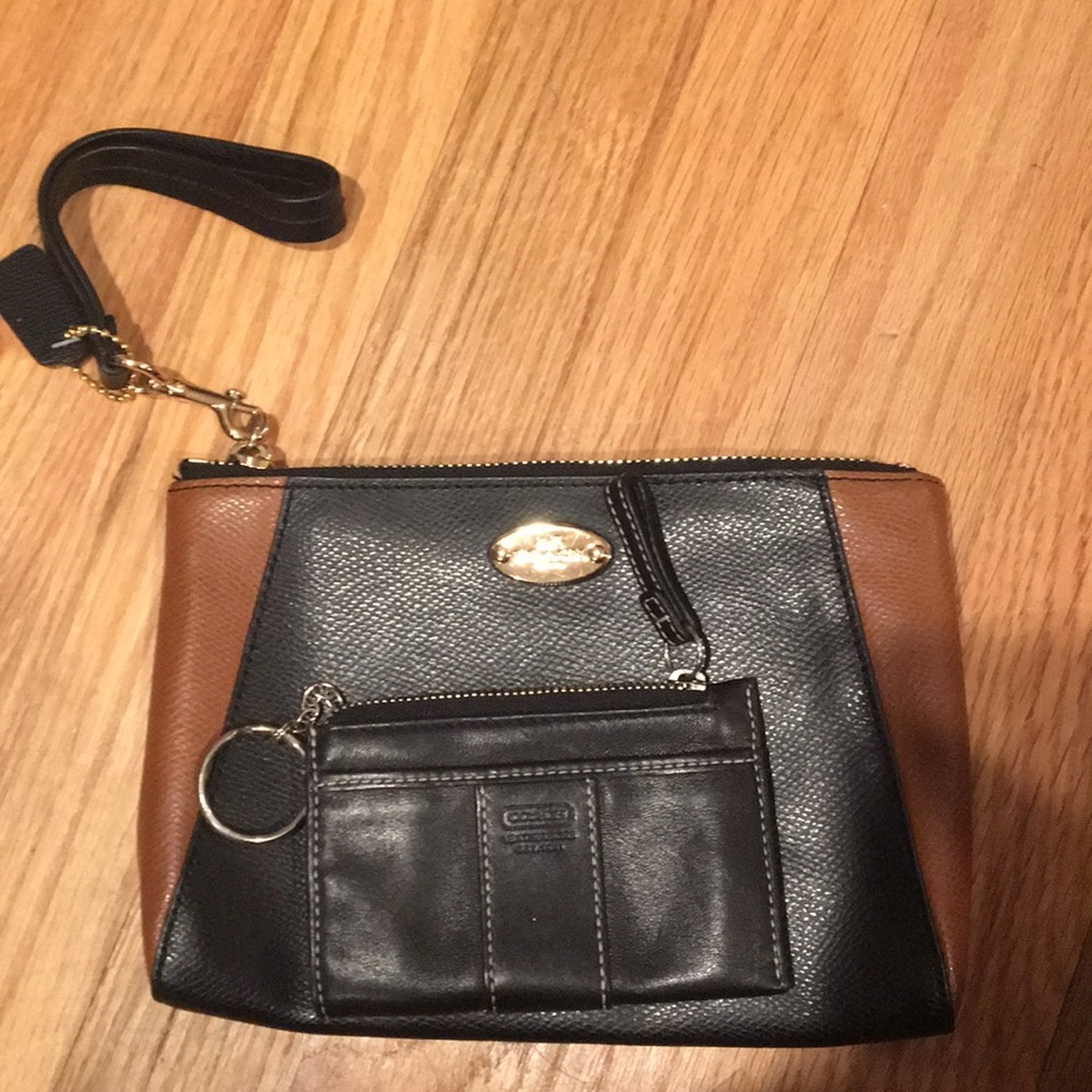 Black and Brown Coach Clutch